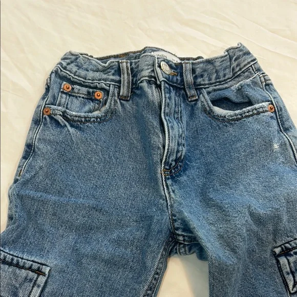 Kids Blue Cargo Jeans - Picture 3 of 5